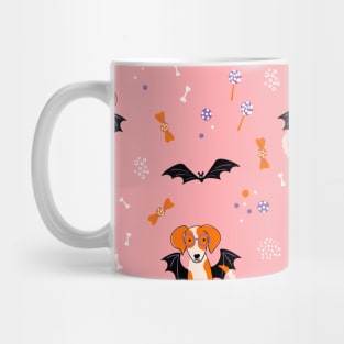 Cute print with a puppy in a bat costume Mug